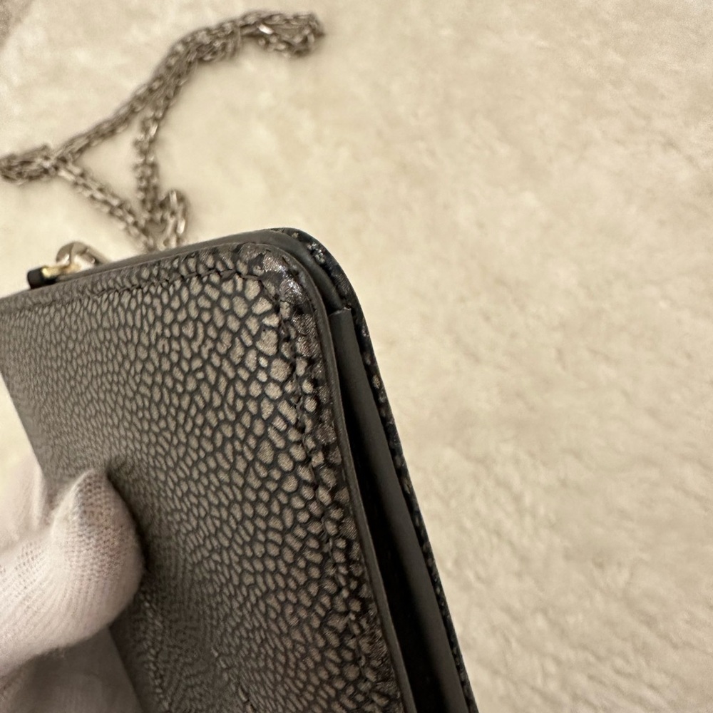 CHANEL Textured Black Crossbody Bag with Silver Chain - Picture 9 of 14